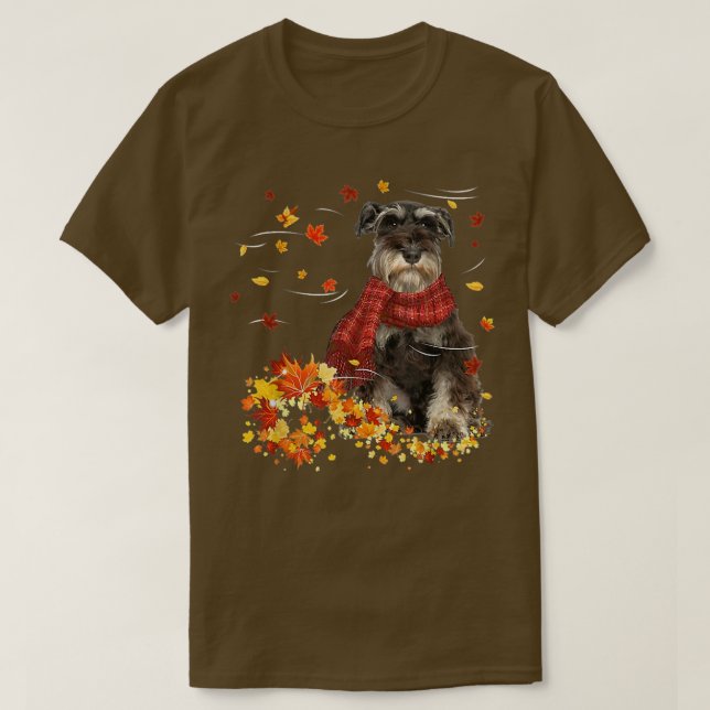 Camiseta Queda ScarfMiniatura Cachorro Schnauzer Cachorro o (Frente do Design)