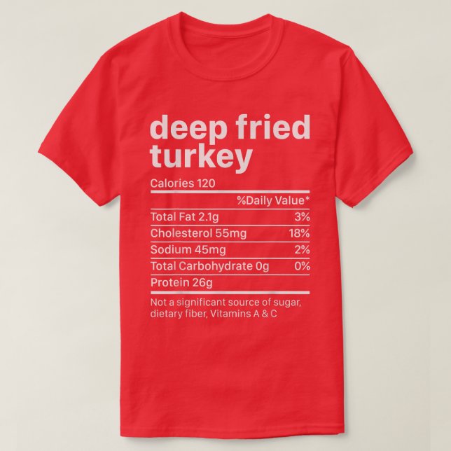 Camiseta Queda Turquia Ingredientes de nutrição Nu (Frente do Design)