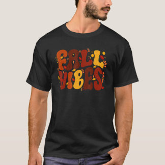 Camiseta Queda Vibes Retro Graças Vibes Autumn Groovy Than