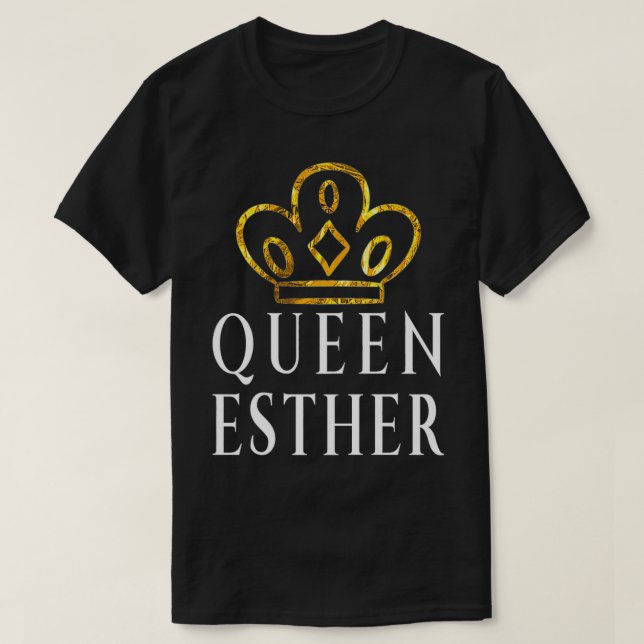 Camiseta Queen Esther  Gold Crown Purim Costume Premium  (Frente do Design)
