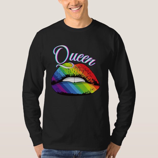 Camiseta Queen Lips Gay LGBTQ Pride (Frente)