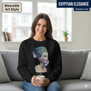 Camiseta Queen Nefertiti Watercolor T-Shirt - Arte Egípcia