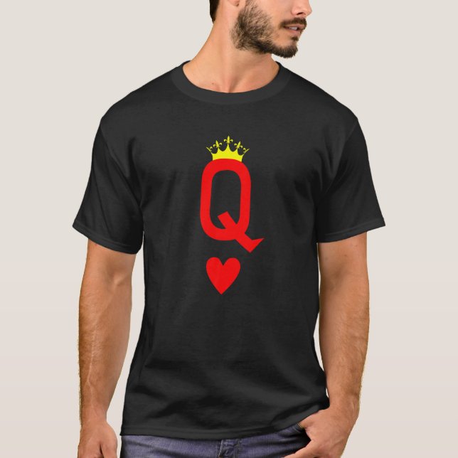 Camiseta Queen Of Hearts Cool Matching Couple Valentine's D (Frente)