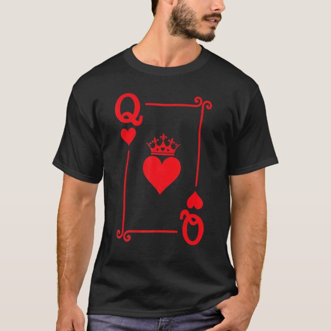 Camiseta Queen of Hearts Matching Couple Saint Valentine's  (Frente)