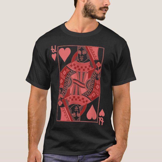 Camiseta Queen Of Hearts Valentines Day Cool V-day Couple M (Frente)