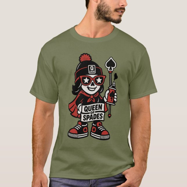 Camiseta Queen of Spades Street Mascot — Pro Grind Edition (Frente)