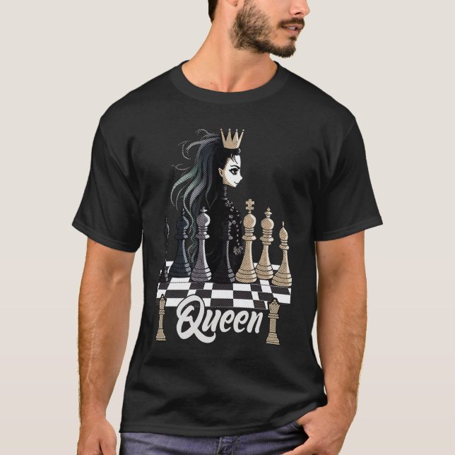 Camiseta Queen of the Chessboard Rule in Style  Female Ches (Frente)