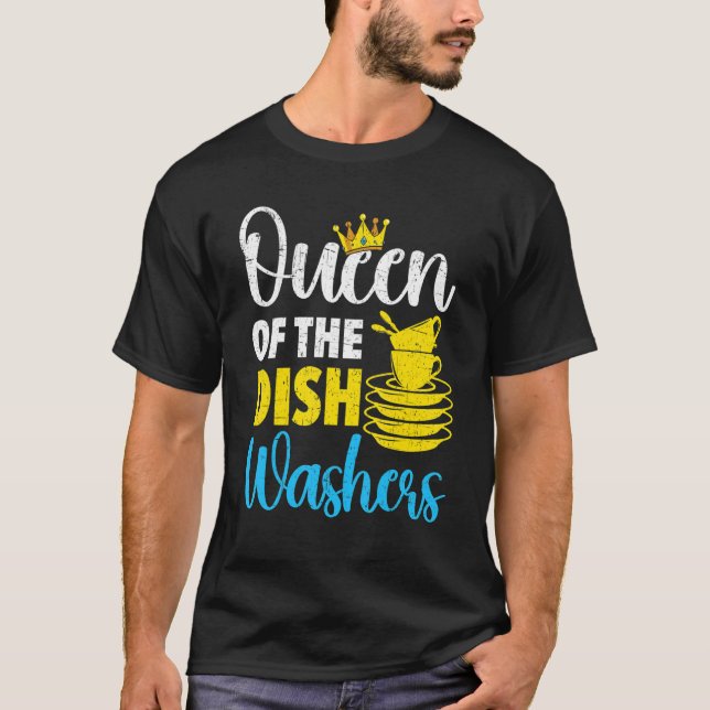 Camiseta Queen Of The Dishwashers Dishwashing Profession Jo (Frente)