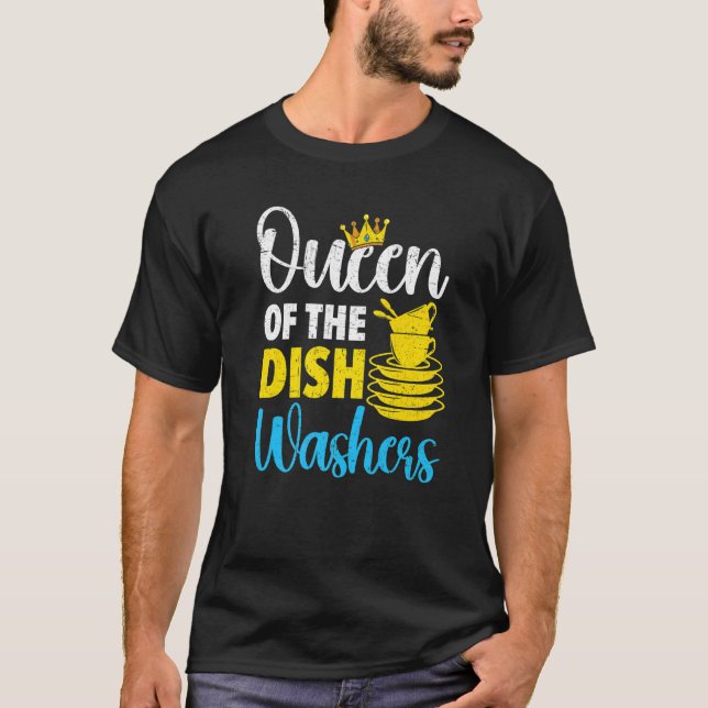 Camiseta Queen Of The Dishwashers Dishwashing Profession Jo (Frente)