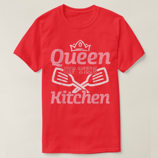 Camiseta Queen Of The Kitchen Cooking Master Chef Hat Cook  (Frente do Design)
