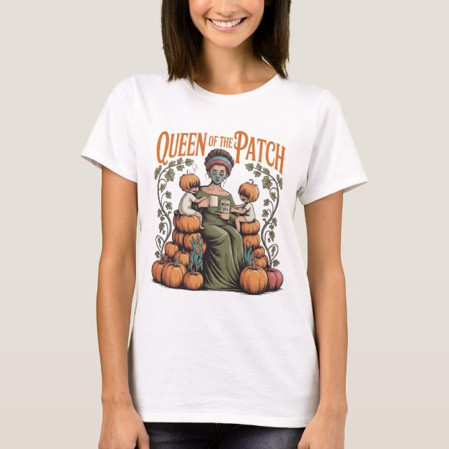 Camiseta Queen of the Patch Mom T-Shirt Fall Pumpkin (Frente)
