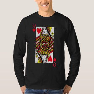 Camiseta Queen Red Hearts Costume Blackjack Cards Poker 21