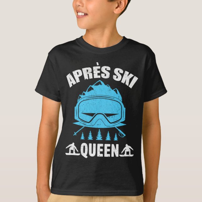 Camiseta Queen Skiing Snowboard Winter Sports Apres Ski (Frente)