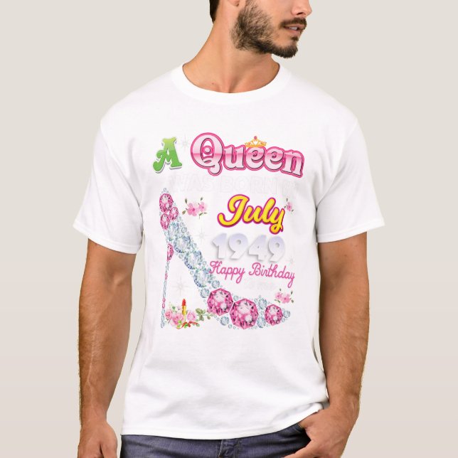 Camiseta Queen Was Born In July 1949 (Frente)
