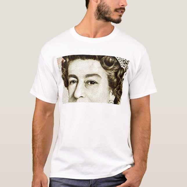 Camiseta Queens Elizabeth II on 50 pound note. (Frente)