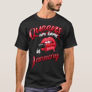 Camiseta Queens Engraçados São Nasceres Em Janeiro Dão A Mu