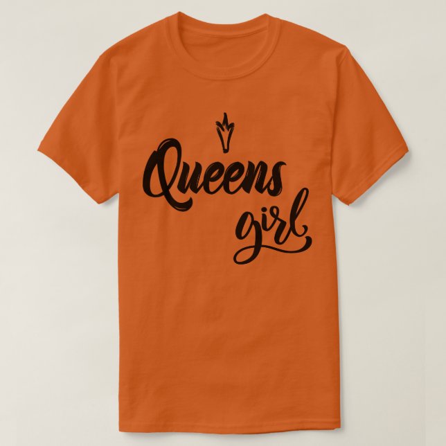 Camiseta Queens Girl New York Me Criou (Frente do Design)