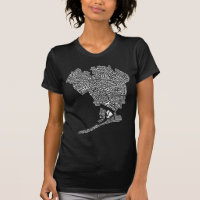 Queens Nova Iorque Word Art Map T-Shirt