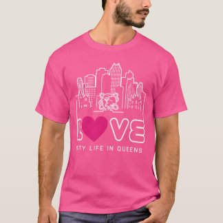 Camiseta Queens Nova York Ama a Vida na Cidade família