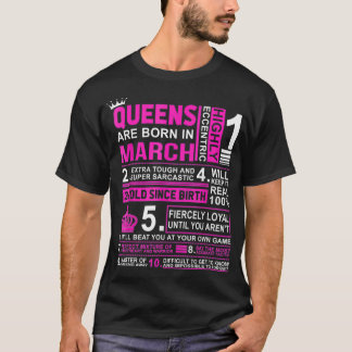 Camiseta Queens São Nasceres No Aniversário De Março