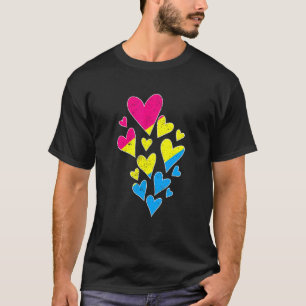 Camiseta Queer Pan Pride Pansexuality Flag Hearts Lgbt Pans