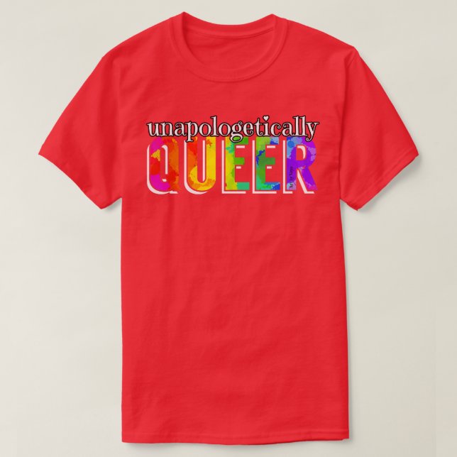 Camiseta Queer Rainbow sem desculpas (Frente do Design)
