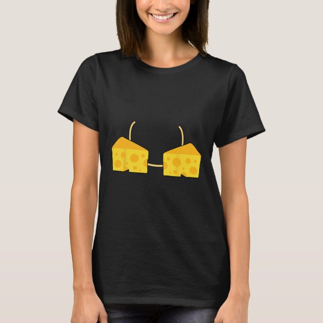 Camiseta Queijo Bra Costume Fácil Comida Bonito presente no (Frente)