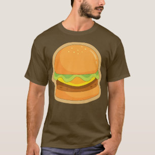 Camiseta Queijo-Burgueiro de Cartoon Burger Foodie