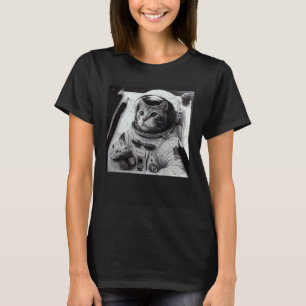 Camiseta Queijo de Astronauta de Gato