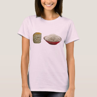 Camiseta queijo e arroz