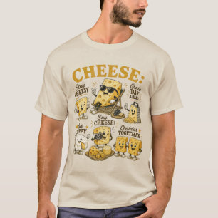 Camiseta Queijo Fofo Amante Vintage Cartoon Retro
