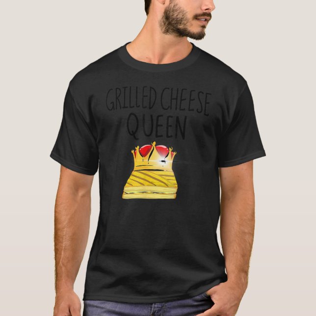 Camiseta Queijo Grelhado legal Rainha Engraçado Tostado San (Frente)