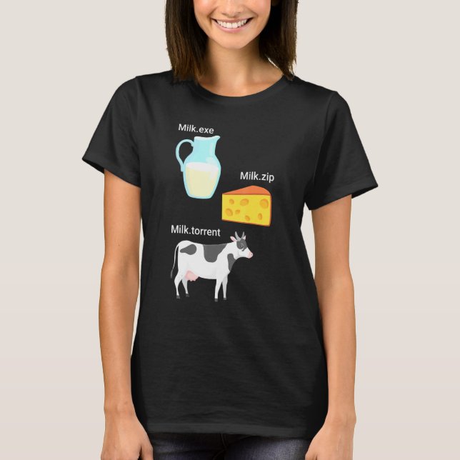 Camiseta Queijo Leite Vaca Computador Nerd Geek Programador (Frente)
