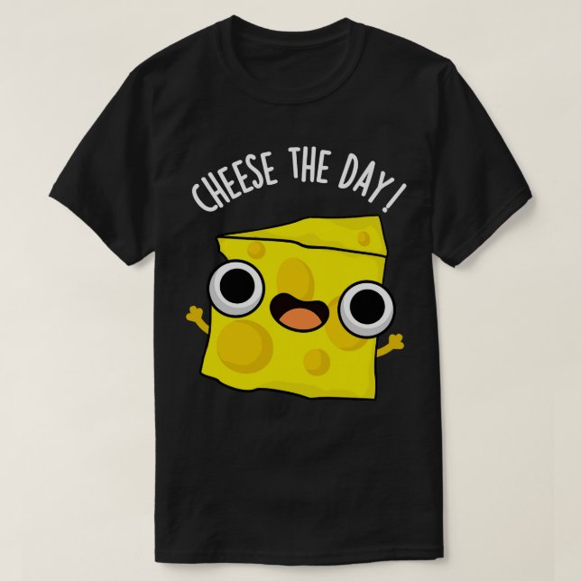 Camiseta Queijo No Dia Com Comida Engraçada (Frente do Design)