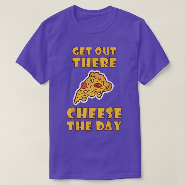 Camiseta Queijo no dia da pizza comendo Comida de lixo (Frente do Design)