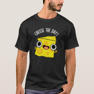Camiseta Queijo No Dia Engraçado Comida Engraçado Pun Dark