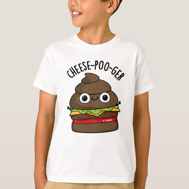 Camiseta Queijo-Poo-ger Engraçado Pun (Frente)