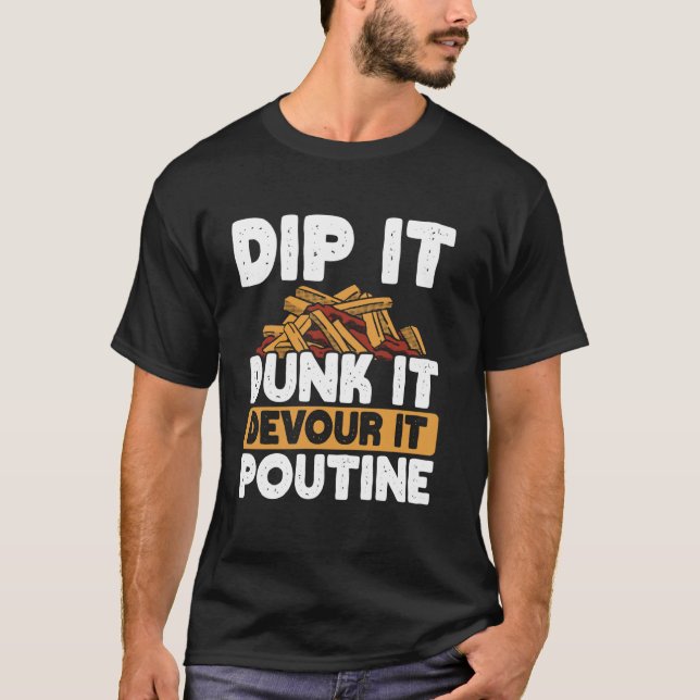 Camiseta Queijos Curdos Fries franceses Quebec Poutine indu (Frente)