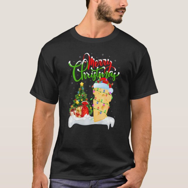 Camiseta Queijos Decorações do Natal Papais noeis Queijo Na (Frente)