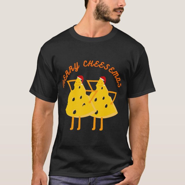 Camiseta Queijos Felizes Amarelos engraçados com chapéus de (Frente)