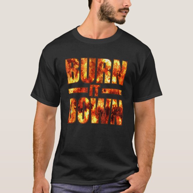 CAMISETA QUEIMA-A PARA BAIXO DE CHAMAS DE FOGO (Frente)
