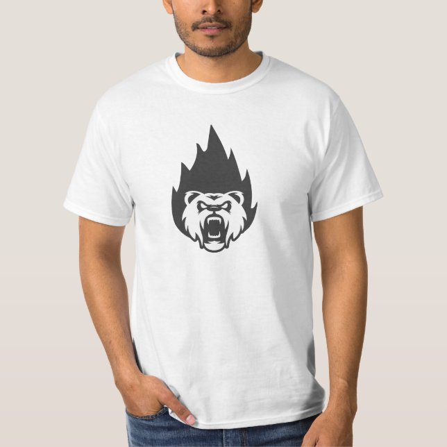 camiseta queimada de ursos de chama (Frente)