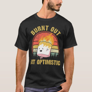 Camiseta Queimada, Mas Otimista Marshmallow Para Acampament