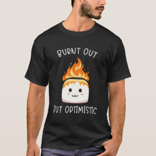 Camiseta Queimada, Mas Otimista Marshmallow Para Acampament