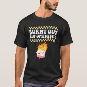Camiseta Queimado, Mas Otimista Design de Humor De Rô