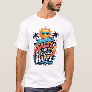 Camiseta Queimado pelo Sol, Salgado e Feliz – Vibrações Ret