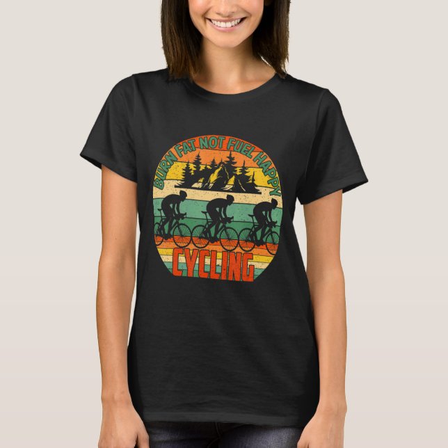 Camiseta Queimadura sem combustível bicicleta de bicicleta  (Frente)
