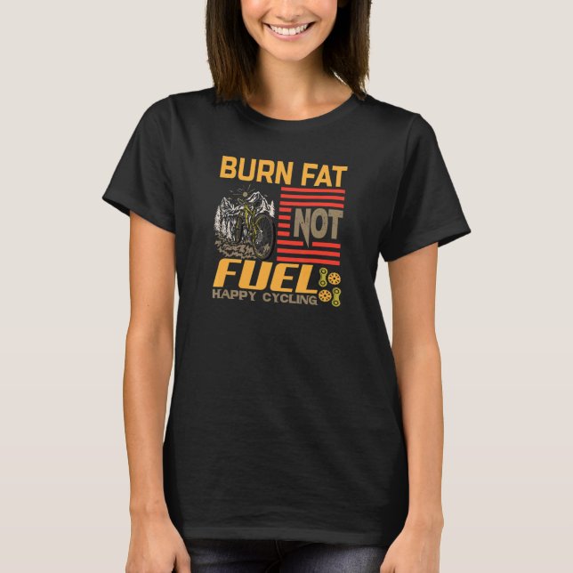 Camiseta Queimadura sem combustível bicicleta de bicicleta  (Frente)