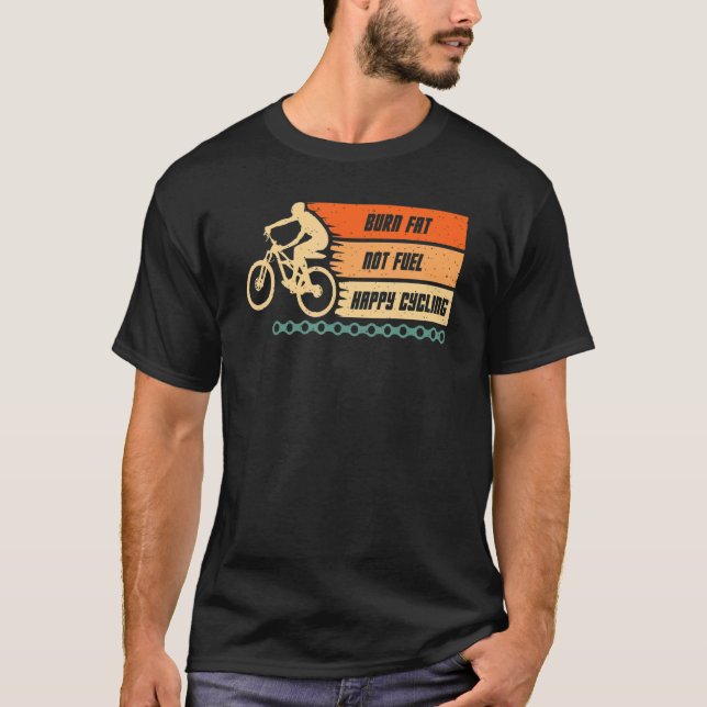 Camiseta Queimadura sem combustível bicicleta de bicicleta  (Frente)