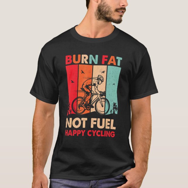 Camiseta Queimaduras Não Combustem Bicicletas Felizes Vinta (Frente)